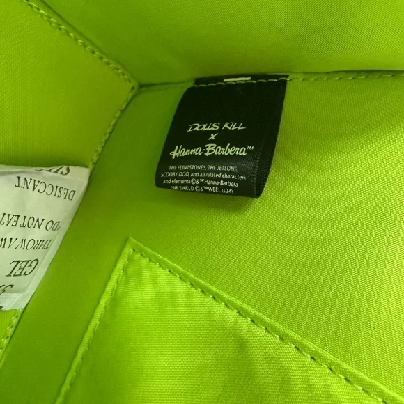 Dolls Kill Neon Lime Interior Handbag - Bright Green Lining - Picture 7 of 9